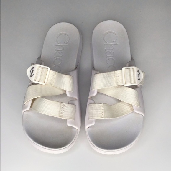 Chaco Chillos Slide Sandals in White Size 9. - Picture 2 of 10